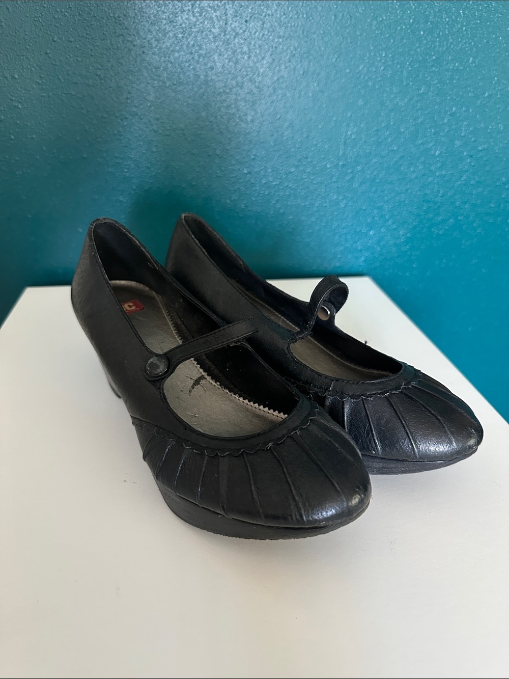 BC Footwear Black Mary Jane Wedge Pumps
